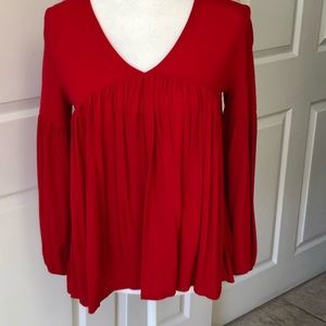 ANTHROPOLOGIE Eri and Ali Top, Red, Sz XS